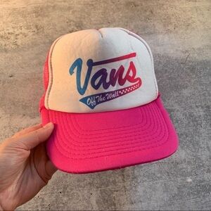 Vans Vintage Ombré Logo Pink Skater Hawaii Trucker Adjustable Hat